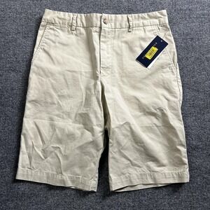 Polo Ralph Lauren Shorts Boys 16 Beige Twill Chino Flat Front Casual Summer